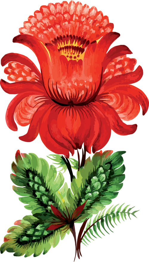free vector Handpainted floral decoration style vector
